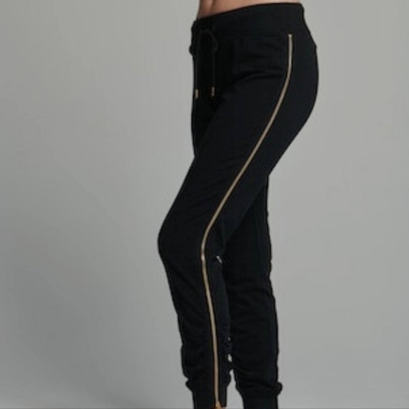 BEBE Black/Gold Jogger Sweat Pants - Picture 2 of 12